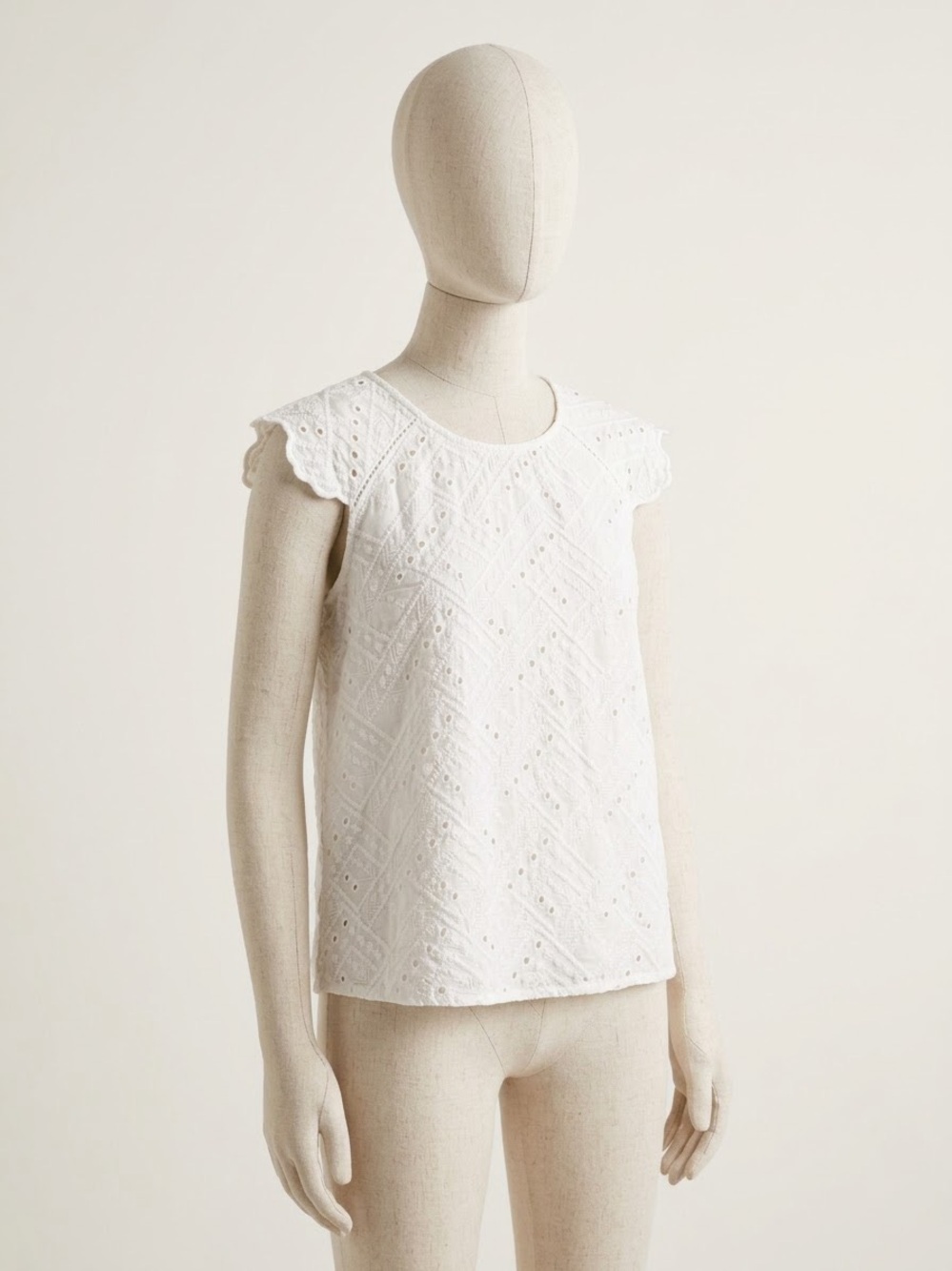 Lucky Brand - White Eyelet Sleeveless Top